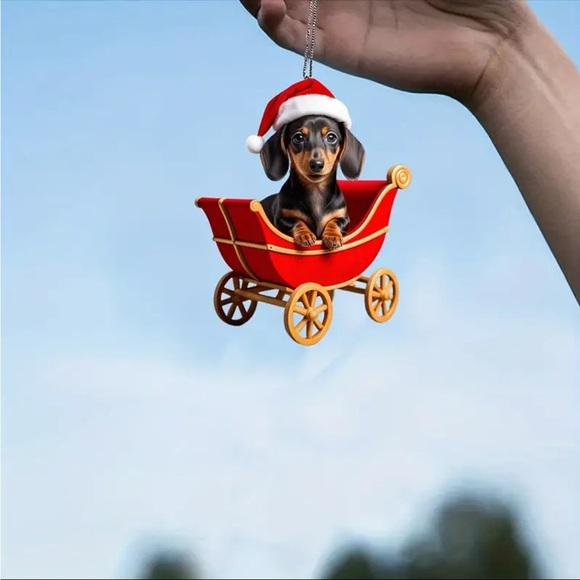 ❤️ Christmas Dachshund Puppy Dog Pendant - Stylish Car Charm & Festive Ornament - Picture 2 of 5